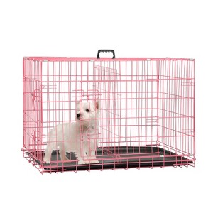 FDW 18-48in Dog Crates for Dogs Folding Mental Wire Crates Dog Kennels Pet Crate with Removable Tray and Handle - 1 of 4
