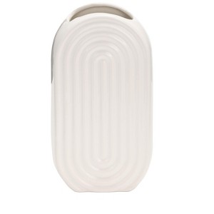 Sagebrook Home Oval Ridge Ceramic Vase Contemporary Vase for Home or Office Decorative - 1 of 4