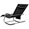 vidaXL Sun Lounger Textilene Black and Gray - 4 of 4