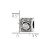 Black Bow Jewelry Square Floral Sterling Silver & CZ Bead Charm - 4 of 4