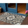 HomeRoots 3' X 5' Charcoal And Taupe Damask Washable Indoor Outdoor Area Rug - 2 of 4