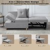 NicBex 4-in-1 Convertible Sleeper Chair,Folding Sofa Bed with 2 Pillows,Couches with 6 Position Adjustable Back for Living Room,Light Gray - 4 of 4