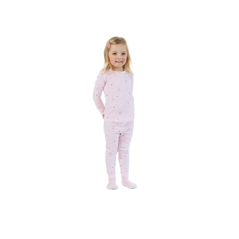 Sleep On It Infant & Toddler Girls 2-Piece Super Soft Jersey Snug-Fit Pajama Set with Matching Socks, 4 of 6
