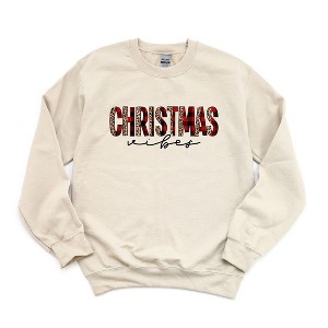 Simply Sage Market Women's Graphic Sweatshirt Leopard Plaid Christmas - 1 of 4