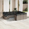 vidaXL Patio Sofa Set with Cushions Outdoor Furniture 11 Piece Poly Rattan - Gray - 2 of 4