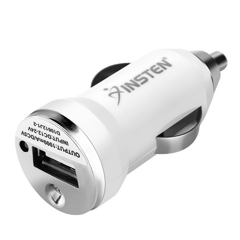 USB Car Charger Insten White Car Charger USB Power Adapter For Smartphone  Android Samsung HTC Motorola LG Alcatel Asus iPod Touch iPhone Cell Phone