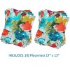 KOVOT Floral Placemat Set of 8 for Indoor or Outdoor Dining | Summer Spring Fall Flower Design 17" x 13" Table Decor | Blue Pink & Red - 2 of 4