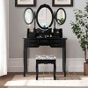 Tangkula Tri-Folding Mirror Vanity Makeup Set Dressing Table & Stool Unit w/ 7 Drawer - 2 of 4