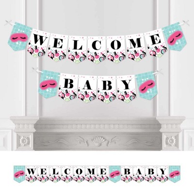 Big Dot of Happiness Spa Day - Baby Shower Bunting Banner - Party Decorations - Welcome Baby