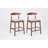 Gulches Mid-Century Modern Solid Wood Counter Stools, 24", Walnut Frame with Light Grey Cushion, Set of 2 - 2 of 4