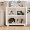 71" Kitchen Pantry Cabinet with Glass Doors, Pegboard & Open Shelves, Wooden Sideboard Buffet Cabinet with Hutch,for Dining Room - 4 of 4