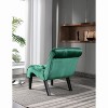 CAVINAS Modern Velvet Accent Chair Upholstered Living Room Chairs with Wooden Legs, Armless Lounge Chair for Living Room - 4 of 4