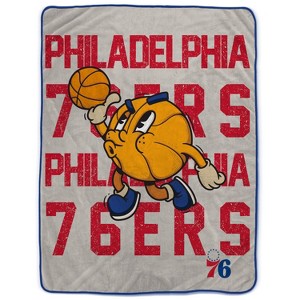 NBA Philadelphia 76ers 60"x80" Cartoon Basketball Ultra Cozy Blanket - 1 of 3
