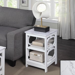 HomeStock Belmont End Table with Shelves and Octagon Cut Out Sides ...