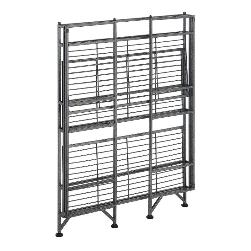 32.5&#34; Breighton Home FlexiSpace 3-Tier Wide Foldable Metal Shelf Speckled Gray, 4 of 8
