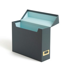 U Brands Flip Top File and Storage Box Textured Paper Blue : Target