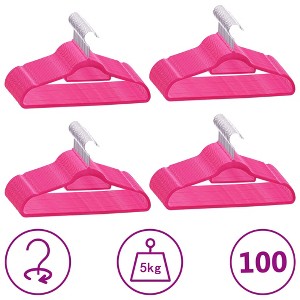 vidaXL 100 pcs Clothes Hanger Set Anti-slip Pink Velvet - 1 of 4