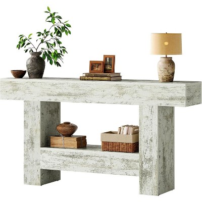 Tribesigns 62.99-Inch Long Console Table, Farmhouse Entryway Table with Storage