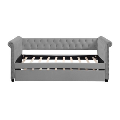 Twin Size Upholstery Daybed with Trundle for Bedroom