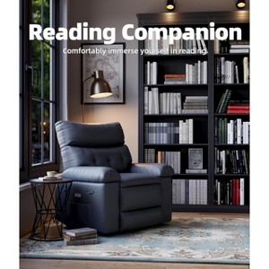 Oversized Rocker Recliner for Adults, Massage and Heating, Rocking Chair with 1.5X Sponge Comfort Arm and Back, PU Leather Manual Recliner Chair - 1 of 4