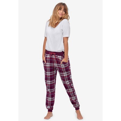 ellos Women's Plus Size Plaid Flannel Sleep Pants - 2X, Purple