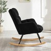 Racxily Glider Chair for Living Room Tufted Upholstered Teddy Fabric Rocking Chair with Metal Frame Accent Chair - 3 of 4