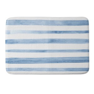 Deny Designs Kelly Haines Watercolor Striped Memory Foam Bath Mat Blue - 1 of 4