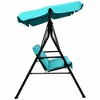 Tangkula Blue Outdoor Swing Canopy Patio Swing Chair 2-Person Canopy Hammock - 2 of 4