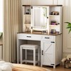 Vlsrka Makeup Vanity With LED Light and Jewelry Mirror Cabinet - 3 of 4