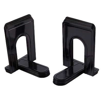 Juvale 6-Pair Black Metal Non-Skid Book Stoppers Book Ends Holder Bookends, 4.75 x 5.25 x 5 in