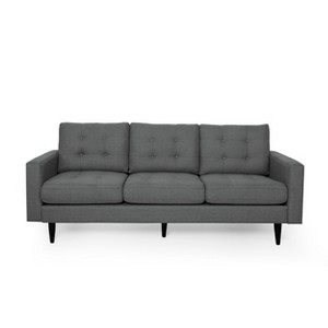 GDFStudio Cancun 82.75" Upholstered and Rubberwood 3 Seater Sofa - 1 of 4