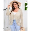 Clearlove Women's Plus Size Tie Front Cardigan Sweaters Long Sleeve Bow Sweater Fall Winter Trendy Outerwear Tops - 2 of 4