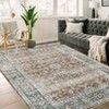 Washable Vintage Floral Living Room Rugs, Distressed Print Non Slip Bedroom Carpet, Retro Accent Dining Room Kitchen Rugs - 4 of 4