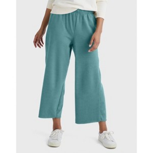 Hanes Originals Women's French Terry Wide Leg Cropped Pants - 1 of 4