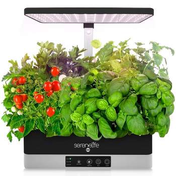 SereneLife's Hydroponic Herb Garden Kit - 6 Pods, Indoor Kit w/ Grow Light, Seed Pod System for Smart Indoor Gardening (Black, SLGLF130) - 1 Count