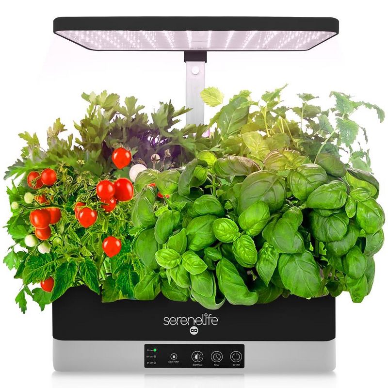 SereneLife's Hydroponic Herb Garden Kit - 6 Pods, Indoor Kit w/ Grow Light, Seed Pod System for Smart Indoor Gardening (Black, SLGLF130) - 1 Count, 1 of 8