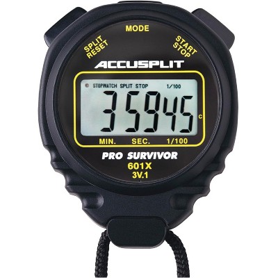 Accusplit A601X Pro Survivor Stopwatch | Get Maximum Performance with the Million-Cycle No-Fail Switches | Extra-Large Digital Display
