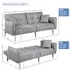 Yaheetech Fabric Futon Sofa Bed with Armrest Adjustable Backrest For Living Room - 3 of 4