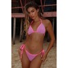 Moda Minx Contrast Cove 'Lilac & Candy' Scrunch Tie Side Bikini Bottoms - 4 of 4