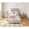 Twin Bed Frame, Boucle Upholstered Platform Bed with Wave Headboard for Girls/Kids, Easy Assembly, Wood Slats Support, No Box Spring Needed - 2 of 2