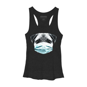 Women's Design By Humans Masked Pug By clingcling Racerback Tank Top - 1 of 3