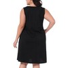Agnes Orinda Women's Plus Size Boho Sleeveless Round Neck Midi Beach Sundress with Pocket - 4 of 4