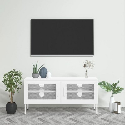 vidaXL TV Stand White 41.3 in.x13.8 in.x19.7 in. Steel
