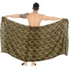 HAPPY BAY Men's Beach Holidays Cover Up Summer Long Sarong Wrap Beachwear Vacation Cover-Up Lava Lava For Men One Size Brown, Leaves - 4 of 4