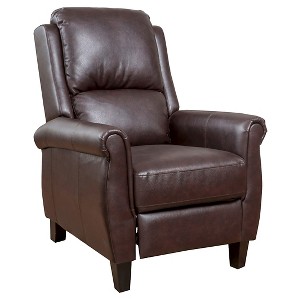 Haddan PolyurethaneLeather Recliner Club Chair Burgundy Brown - Christopher Knight Home, Red Brown