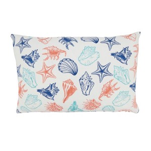 Saro Lifestyle Elegant Sea Shells Poly Filled Pillow - 1 of 4