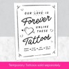 Big Dot of Happiness Our Love is Forever Unlike These Tattoos Sign - Printed on Sturdy Plastic Material - 10.5 x 13.75 in - Sign with Stand - 1 Piece - 2 of 4
