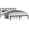vidaXL Black Metal Double Bed Frame with Headboard - Sturdy Steel Bedroom Furniture, 81.5x61.4x35.8 Inches - 2 of 4
