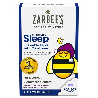 Zarbee's Naturals Kids' Sleep with Melatonin Chewables - Natural Grape - 30ct