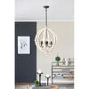 VYNXARIA 6 - Light Distressed White Farmhouse Ceiling Lights, Hanging Chandelier with Adjustable Chain for Home Interiors - 2 of 4